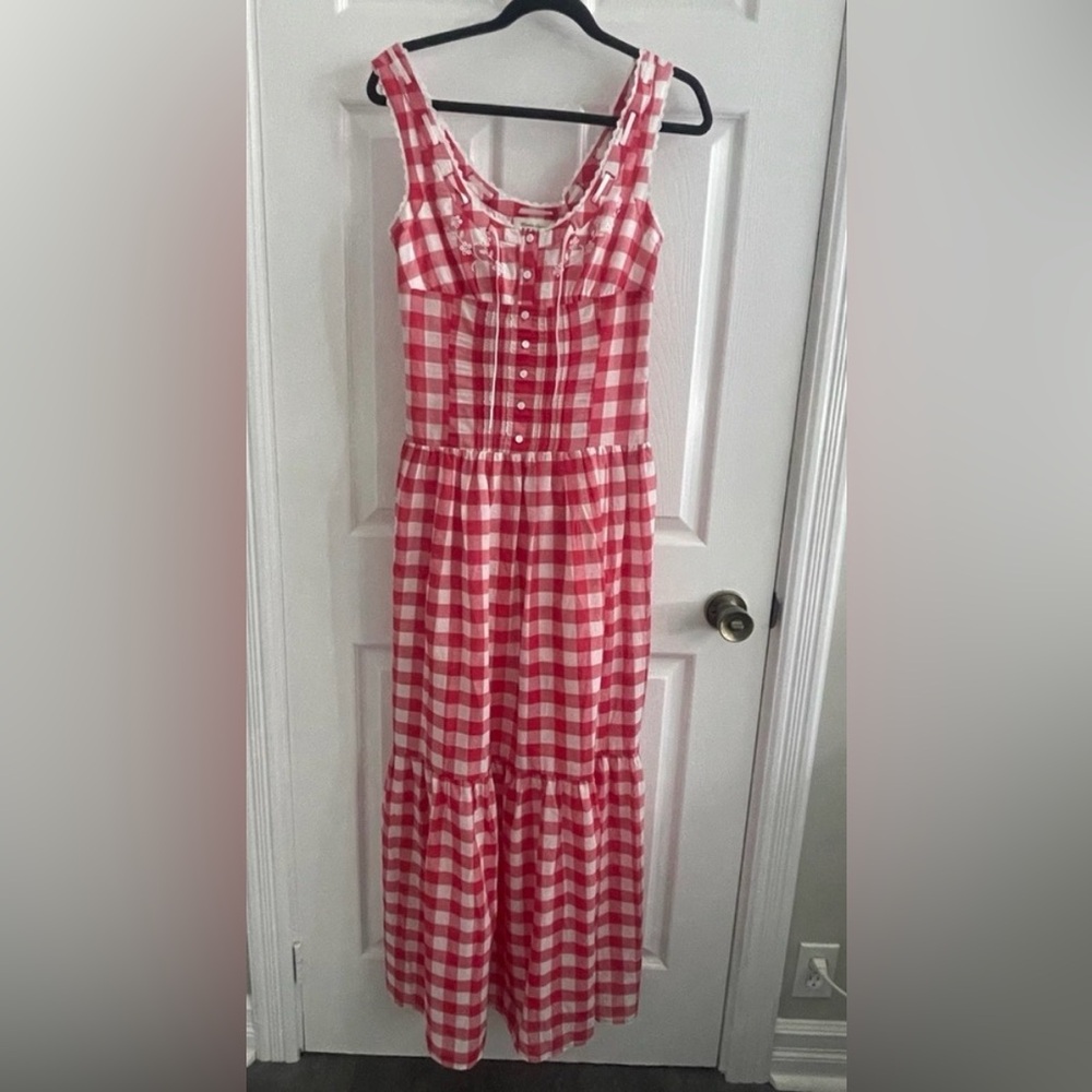 Frankie's Bikinis Red and White Gingham Maxi Dress - Picture 6 of 6